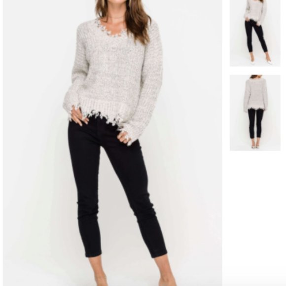Lush Sweaters - Lush Destroyed Hem Sweater